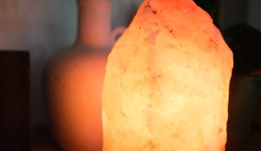 a himalayan salt lamp sitting on a table