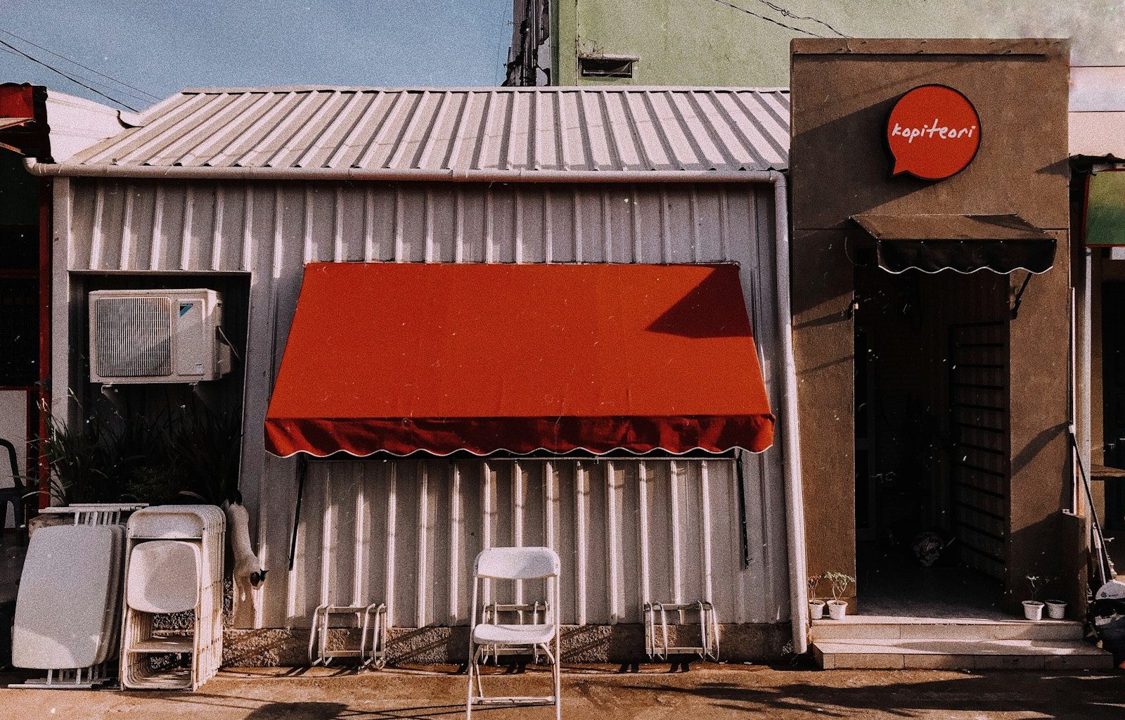 facade of white store