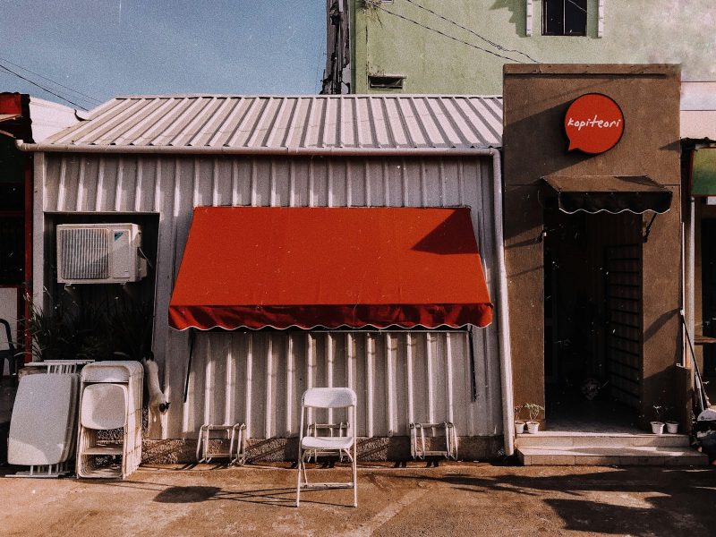 facade of white store