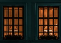 glass window with black pnel