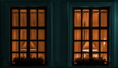 glass window with black pnel